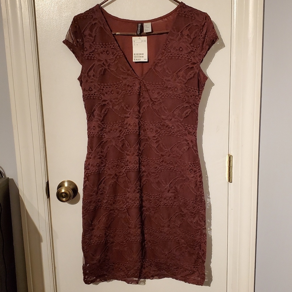 Burgundy Lace Dress